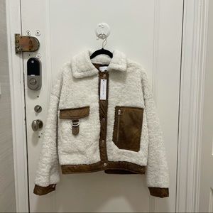 topshop faux-shearling jacket